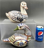 Pair Tonala Mexico Ceramic Birds