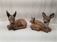 Buck + Doe + Bambi Concrete Deer Ornaments