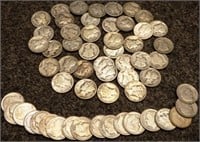 (56) 90% Silver Dimes - Mercury, Roosevelt & More