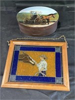 Hand Painted Shaker Box & Stained Glass