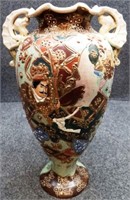Large Satsuma-Style Moriage Decorated Vase