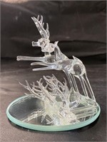 VTG Lampwork Reindeer Art Glass Figurine Signed