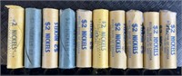 10pc BU Rolls Of 1960s Canadian Nickels