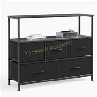 5-Drawer Dresser  Wooden Top  40' Wide  Black