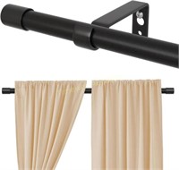 32-48 inch Adjustable Curtain Rod Set  Black