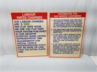 Plastic Garage Labour Signs