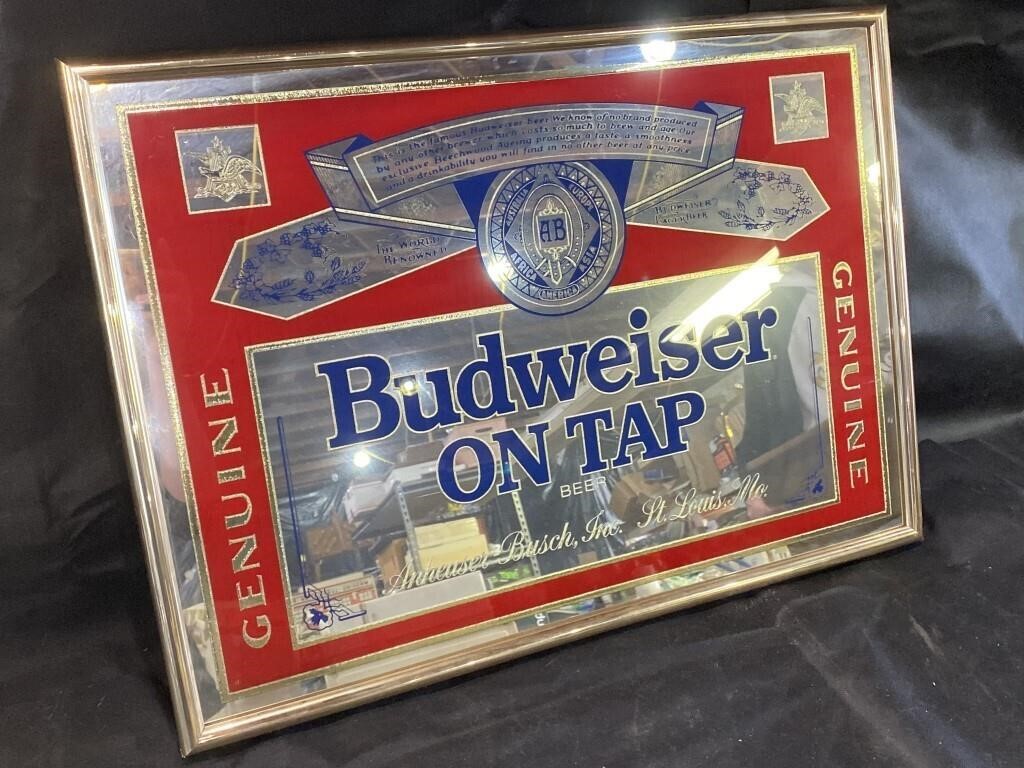 Budweiser on Tap Framed Mirror