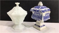 Two Vintage Lidded Candy Dishes K7A