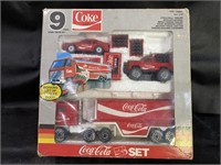 1988 Remco Coca Cola 9Pc Steel Truck Set