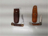 2 Folding Knives w. Sheaths