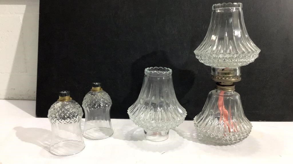Vintage Glass Hurricane Lamp & More K