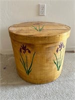 Round Wood Storage Box, Painted