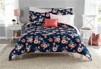 Mainstays Pink Floral 6 Piece Bed in a Bag Comfort