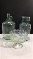 Green Glass Jug, Vase and More K7F
