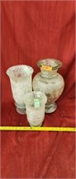 Frosted glass vases. 16" tall