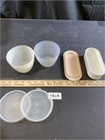 Tupperware Butter Dish & Two Small Bowls w/ Lids