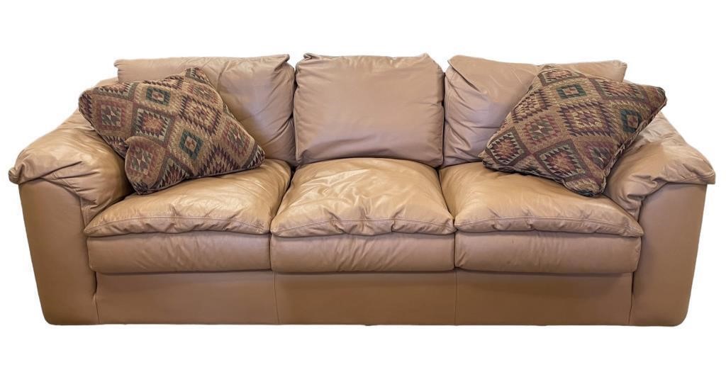 Furniture Light Brown Leather Sofa