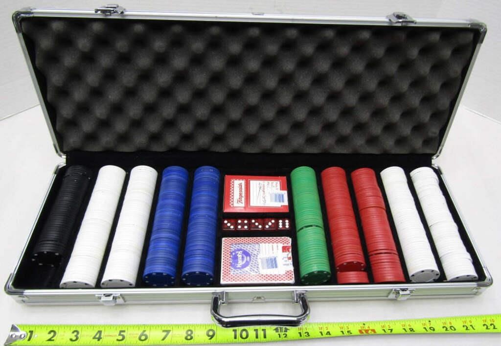Poker Chip Case w/ Chips & Cards