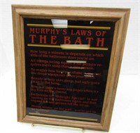 Framed "Murphy's Law of Bath"Sign