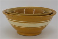 Nested Yellow Ware Bowls