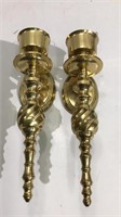 Pair of Vintage Brass Candle Sconces K8C