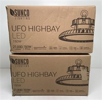 (2) X SUNCO UFO HIGHBAY LED LIGHTS