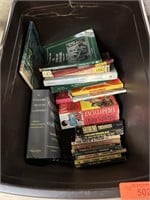 LARGE LOT OF BOOKS WITH BIN