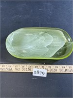 ArdaCam The Art of Tabletop Green Swirl Glass Tray