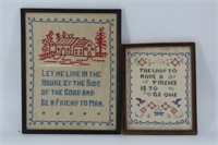 Pair of Framed Needle Point