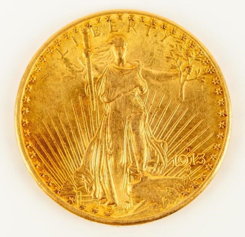 Coin 1913-D St.Gaudens Gold $20 Coin-Ch Unc