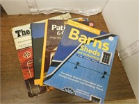 4 BOOKS - BARNS SHEDS OUTBUILDINGS;  PATIO ROOFS &