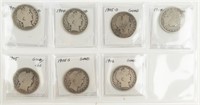 Coin 7 Barber Half Dollars 1904-1906