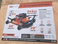 NEW Finishing Mower ATV 50" Tow Behind in crate