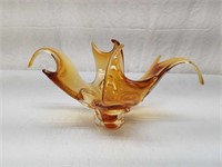 Amber Art Glass Artist Made Stretch Glass Vase