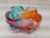 Multi Colored Art Glass Stretch Bowl - Stunning
