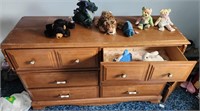 Maple dresser with toys