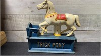 Vintage Cast Iron Trick Pont Mechanical Bank 7.5"