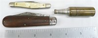 Poor Condition Knives and a Brass Bottle Lighter