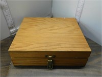 WOOD BOX WITH DRILL BITS