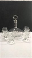 Ships Decanter & Brandy Snifters M7C