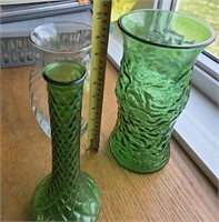 LOT OF 3 GLASS VASES