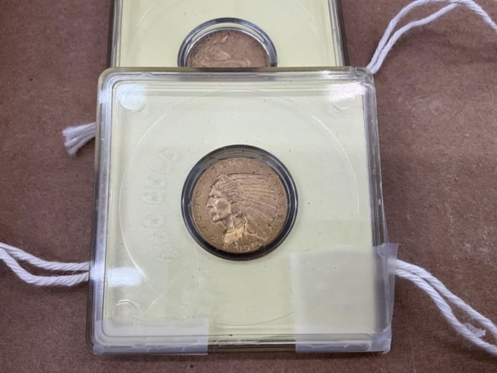 1915 Gold Indian Head 2.50 Dollar Coin