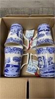 Boxed Set Of 4 New Spode Blue Italian Mugs