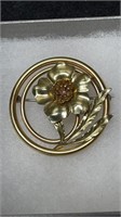 Signed Taylord 1/20 12k Gold Filled Floral Brooch