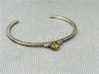 925 silver bracelet w/ yellow color stone