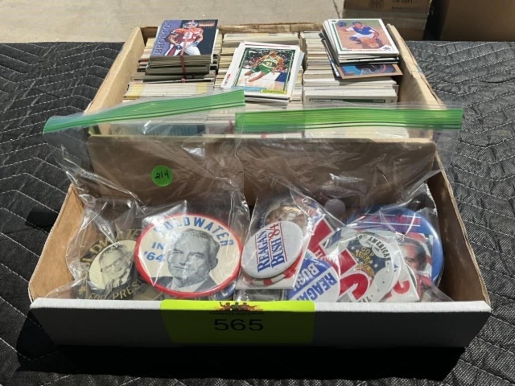 Political Buttons + Baseball Cards