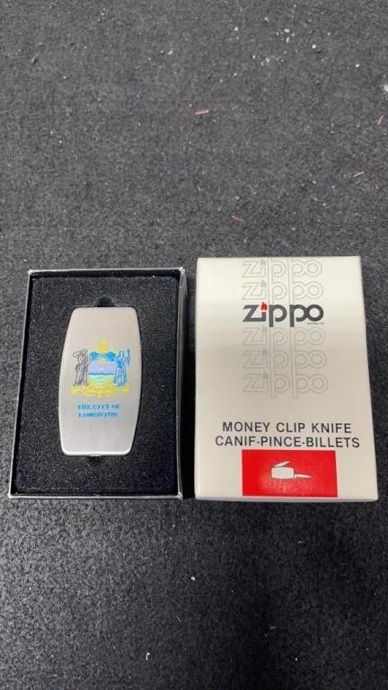 New In Box Zippo Pocket Knife/ Money Clip With Cit