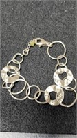 925 Sterling Silver Large Link Bracelet Adjustable