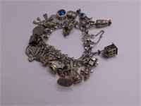 Fantastic Sterling 25+pc Charm Bracelet 70g