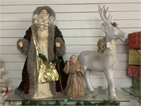 3 holiday and other statuary. Santa is 27x14